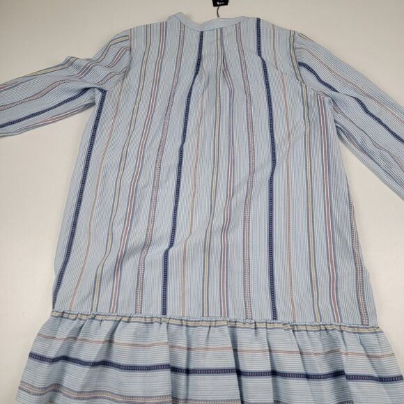 BCBGMaxAzria Lucile Shadow Blue Button Up Stripe Shirt Style Dress Sz Large NWT - Picture 13 of 13